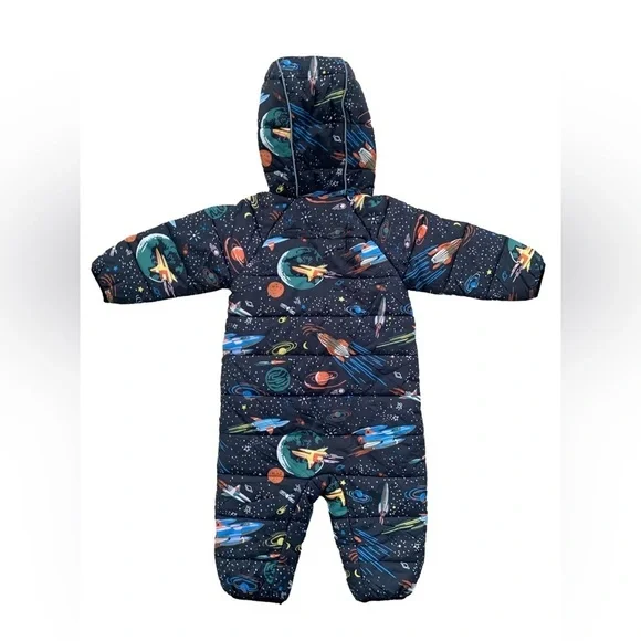 Hanna Andersson Size 70, 6-12 Months, Outer Space Explorer Snowsuit Bunting